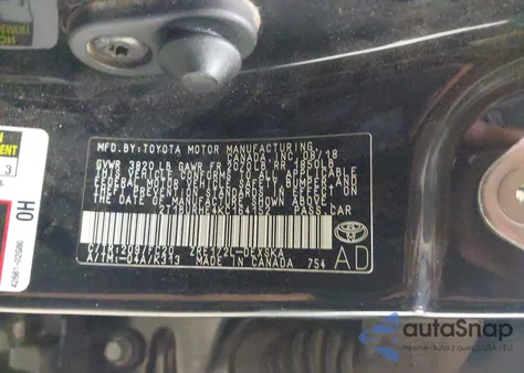 2019 Toyota Corolla Se из США, поврежденный, VIN 2T1BURHE4KC164152